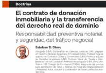 El contrato de donación inmobiliaria y la transferencia del derecho real de dominio