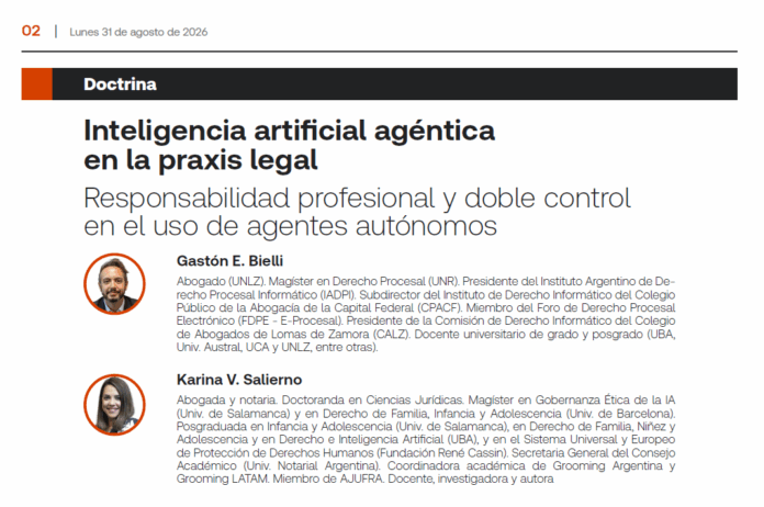 Inteligencia artificial agéntica en la praxis legal: responsabilidad profesional y doble control notarial.